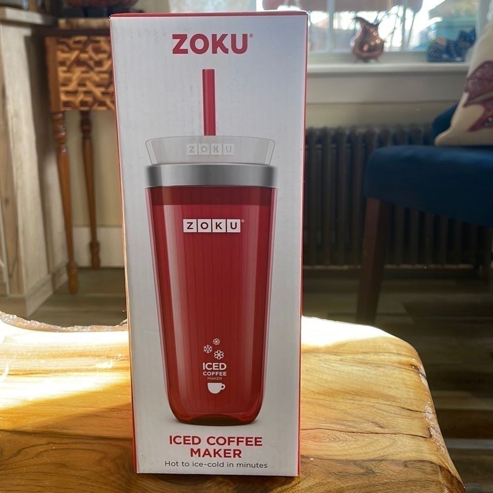 Zoku red iced coffee maker. New in box